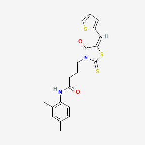 molecular formula C20H20N2O2S3 B5045555 N-(2,4-dimethylphenyl)-4-[(5E)-4-oxo-5-(2-thienylmethylene)-2-thioxo-1,3-thiazolidin-3-yl]butanamide 