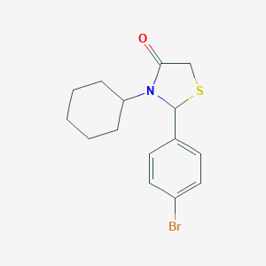 molecular formula C15H18BrNOS B504556 2-(4-Bromophenyl)-3-cyclohexyl-1,3-thiazolidin-4-one CAS No. 330175-60-5