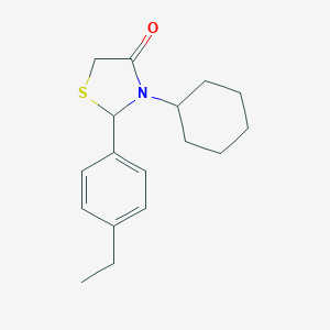 molecular formula C17H23NOS B504559 3-Cyclohexyl-2-(4-ethylphenyl)-1,3-thiazolidin-4-one 