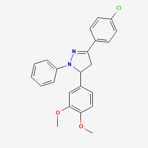 molecular formula C23H21ClN2O2 B5045594 3-(4-氯苯基)-5-(3,4-二甲氧基苯基)-1-苯基-4,5-二氢-1H-吡唑 