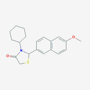 molecular formula C20H23NO2S B504560 3-Cyclohexyl-2-(6-methoxy-2-naphthyl)-1,3-thiazolidin-4-one 