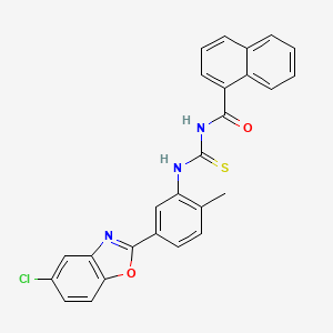 N-{[5-(5-chloro-1,3-benzoxazol-2-yl)-2-methylphenyl]carbamothioyl}naphthalene-1-carboxamide