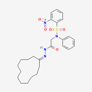 molecular formula C26H34N4O5S B5045636 N-(cyclododecylideneamino)-2-(N-(2-nitrophenyl)sulfonylanilino)acetamide CAS No. 5604-74-0