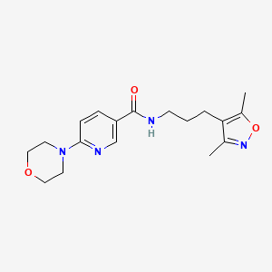 molecular formula C18H24N4O3 B5045644 N-[3-(3,5-dimethyl-4-isoxazolyl)propyl]-6-(4-morpholinyl)nicotinamide 