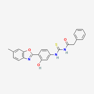 molecular formula C23H19N3O3S B5045654 N-[[3-hydroxy-4-(6-methyl-1,3-benzoxazol-2-yl)phenyl]carbamothioyl]-2-phenylacetamide 