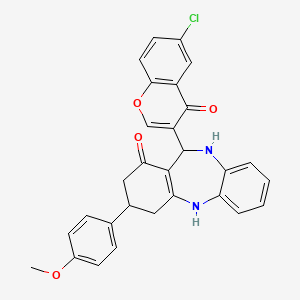 11-(6-chloro-4-oxo-4H-chromen-3-yl)-3-(4-methoxyphenyl)-2,3,4,5,10,11-hexahydro-1H-dibenzo[b,e][1,4]diazepin-1-one