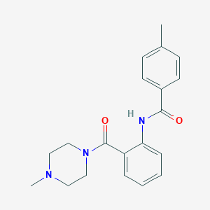 molecular formula C20H23N3O2 B504569 4-methyl-N-{2-[(4-methyl-1-piperazinyl)carbonyl]phenyl}benzamide 