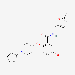 2-[(1-cyclopentyl-4-piperidinyl)oxy]-5-methoxy-N-[(5-methyl-2-furyl)methyl]benzamide