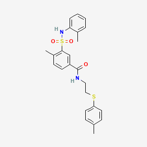 molecular formula C24H26N2O3S2 B5045727 4-methyl-3-{[(2-methylphenyl)amino]sulfonyl}-N-{2-[(4-methylphenyl)thio]ethyl}benzamide 