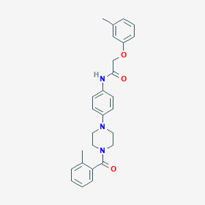 molecular formula C27H29N3O3 B504575 N-{4-[4-(2-methylbenzoyl)-1-piperazinyl]phenyl}-2-(3-methylphenoxy)acetamide 