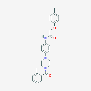 molecular formula C27H29N3O3 B504576 N-{4-[4-(2-methylbenzoyl)-1-piperazinyl]phenyl}-2-(4-methylphenoxy)acetamide 