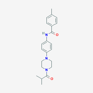 molecular formula C22H27N3O2 B504578 4-methyl-N-{4-[4-(2-methylpropanoyl)piperazin-1-yl]phenyl}benzamide CAS No. 674353-58-3