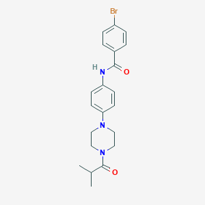 molecular formula C21H24BrN3O2 B504579 4-bromo-N-[4-(4-isobutyryl-1-piperazinyl)phenyl]benzamide 