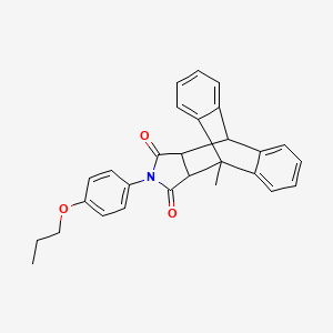 1-Methyl-17-(4-propoxyphenyl)-17-azapentacyclo[6.6.5.02,7.09,14.015,19]nonadeca-2,4,6,9,11,13-hexaene-16,18-dione