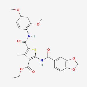 ETHYL 2-(2H-1,3-BENZODIOXOLE-5-AMIDO)-5-[(2,4-DIMETHOXYPHENYL)CARBAMOYL]-4-METHYLTHIOPHENE-3-CARBOXYLATE