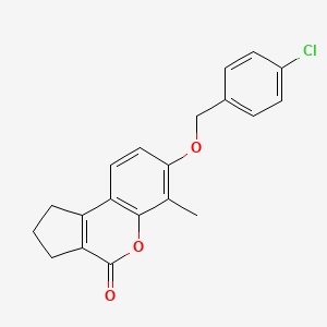 7-[(4-CHLOROPHENYL)METHOXY]-6-METHYL-1H,2H,3H,4H-CYCLOPENTA[C]CHROMEN-4-ONE