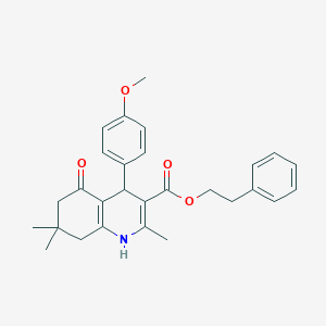 2-Phenylethyl 4-(4-methoxyphenyl)-2,7,7-trimethyl-5-oxo-1,4,5,6,7,8-hexahydroquinoline-3-carboxylate