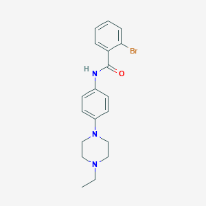molecular formula C19H22BrN3O B504582 2-bromo-N-[4-(4-ethyl-1-piperazinyl)phenyl]benzamide 
