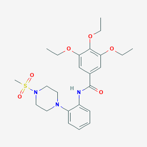 molecular formula C24H33N3O6S B504583 3,4,5-triethoxy-N-{2-[4-(methylsulfonyl)-1-piperazinyl]phenyl}benzamide 