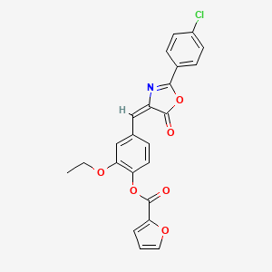 molecular formula C23H16ClNO6 B5045830 [4-[(E)-[2-(4-chlorophenyl)-5-oxo-1,3-oxazol-4-ylidene]methyl]-2-ethoxyphenyl] furan-2-carboxylate 