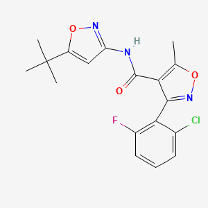 molecular formula C18H17ClFN3O3 B5045835 N-(5-tert-butyl-3-isoxazolyl)-3-(2-chloro-6-fluorophenyl)-5-methyl-4-isoxazolecarboxamide 