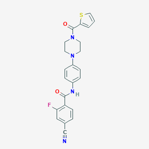 molecular formula C23H19FN4O2S B504584 4-cyano-2-fluoro-N-{4-[4-(2-thienylcarbonyl)-1-piperazinyl]phenyl}benzamide 