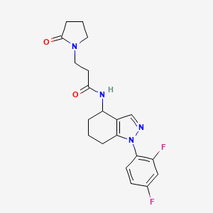 molecular formula C20H22F2N4O2 B5045853 N-[1-(2,4-difluorophenyl)-4,5,6,7-tetrahydro-1H-indazol-4-yl]-3-(2-oxo-1-pyrrolidinyl)propanamide 