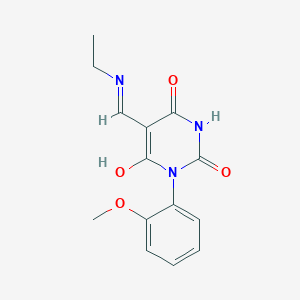 molecular formula C14H15N3O4 B5045861 5-(Ethyliminomethyl)-6-hydroxy-1-(2-methoxyphenyl)pyrimidine-2,4-dione 