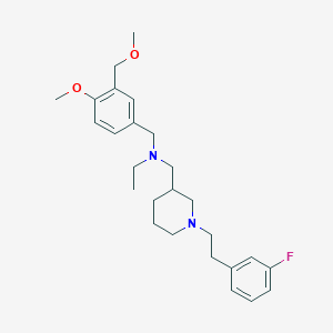 molecular formula C26H37FN2O2 B5045869 N-({1-[2-(3-fluorophenyl)ethyl]-3-piperidinyl}methyl)-N-[4-methoxy-3-(methoxymethyl)benzyl]ethanamine 