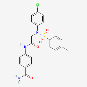 4-[[2-(4-chloro-N-(4-methylphenyl)sulfonylanilino)acetyl]amino]benzamide