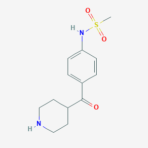 molecular formula C13H18N2O3S B504590 4-(4-Methylsulfonylaminobenzoyl)piperidine CAS No. 113558-82-0