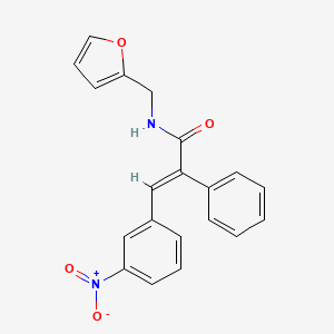 (E)-N-(furan-2-ylmethyl)-3-(3-nitrophenyl)-2-phenylprop-2-enamide