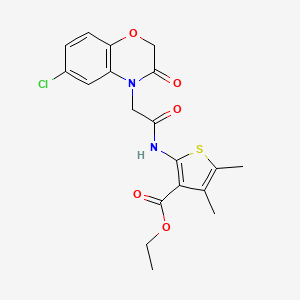 molecular formula C19H19ClN2O5S B5045928 ethyl 2-{[(6-chloro-3-oxo-2,3-dihydro-4H-1,4-benzoxazin-4-yl)acetyl]amino}-4,5-dimethyl-3-thiophenecarboxylate 