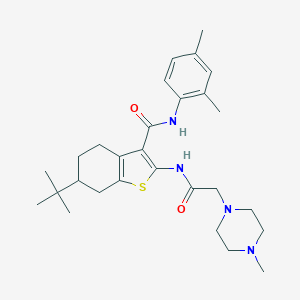 molecular formula C28H40N4O2S B504593 6-tert-butyl-N-(2,4-dimethylphenyl)-2-{[(4-methylpiperazin-1-yl)acetyl]amino}-4,5,6,7-tetrahydro-1-benzothiophene-3-carboxamide 