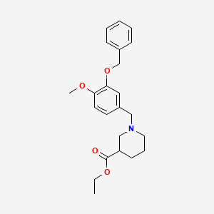 molecular formula C23H29NO4 B5045964 ethyl 1-[3-(benzyloxy)-4-methoxybenzyl]-3-piperidinecarboxylate 