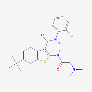 molecular formula C23H30ClN3O2S B504600 6-tert-butyl-N-(2-chlorophenyl)-2-{[(dimethylamino)acetyl]amino}-4,5,6,7-tetrahydro-1-benzothiophene-3-carboxamide 
