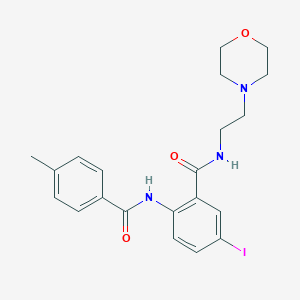 molecular formula C21H24IN3O3 B504601 5-iodo-2-[(4-methylbenzoyl)amino]-N-[2-(4-morpholinyl)ethyl]benzamide 