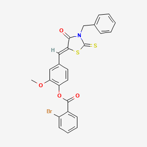 4-[(Z)-(3-benzyl-4-oxo-2-thioxo-1,3-thiazolidin-5-ylidene)methyl]-2-methoxyphenyl 2-bromobenzoate