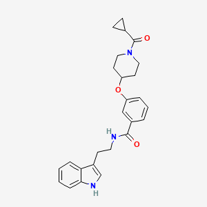 molecular formula C26H29N3O3 B5046017 3-{[1-(cyclopropylcarbonyl)-4-piperidinyl]oxy}-N-[2-(1H-indol-3-yl)ethyl]benzamide 