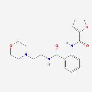 molecular formula C18H21N3O4 B504605 N-[2-({[2-(4-morpholinyl)ethyl]amino}carbonyl)phenyl]-2-furamide 