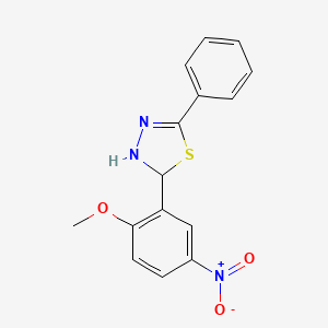 molecular formula C15H13N3O3S B5046075 2-(2-methoxy-5-nitrophenyl)-5-phenyl-2,3-dihydro-1,3,4-thiadiazole 