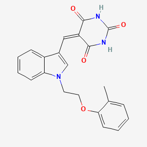 molecular formula C22H19N3O4 B5046086 5-({1-[2-(2-METHYLPHENOXY)ETHYL]-1H-INDOL-3-YL}METHYLIDENE)-1,3-DIAZINANE-2,4,6-TRIONE 