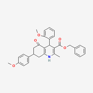 Benzyl 4-(2-methoxyphenyl)-7-(4-methoxyphenyl)-2-methyl-5-oxo-1,4,5,6,7,8-hexahydroquinoline-3-carboxylate