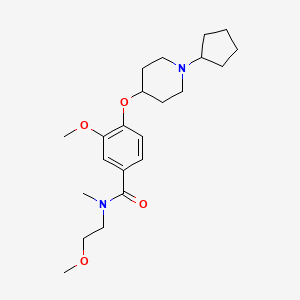 molecular formula C22H34N2O4 B5046091 4-[(1-cyclopentyl-4-piperidinyl)oxy]-3-methoxy-N-(2-methoxyethyl)-N-methylbenzamide 