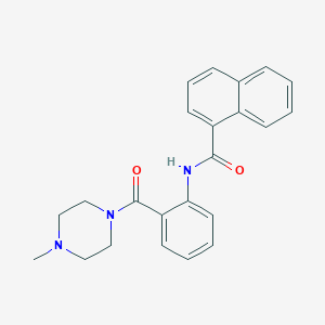 molecular formula C23H23N3O2 B504612 N-{2-[(4-methylpiperazin-1-yl)carbonyl]phenyl}naphthalene-1-carboxamide 