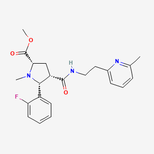 molecular formula C22H26FN3O3 B5046126 methyl (2S,4S,5R)-5-(2-fluorophenyl)-1-methyl-4-[2-(6-methylpyridin-2-yl)ethylcarbamoyl]pyrrolidine-2-carboxylate 