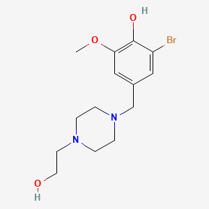 molecular formula C14H21BrN2O3 B5046130 2-Bromo-4-[[4-(2-hydroxyethyl)piperazin-1-yl]methyl]-6-methoxyphenol 