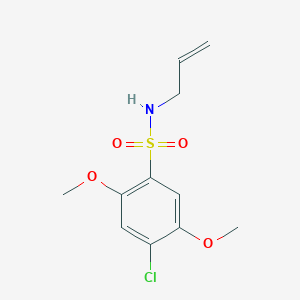 molecular formula C11H14ClNO4S B5046146 4-chloro-2,5-dimethoxy-N-(prop-2-en-1-yl)benzene-1-sulfonamide 