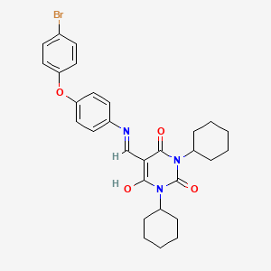 5-({[4-(4-bromophenoxy)phenyl]amino}methylene)-1,3-dicyclohexyl-2,4,6(1H,3H,5H)-pyrimidinetrione