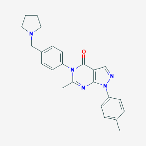 6-methyl-1-(4-methylphenyl)-5-[4-(1-pyrrolidinylmethyl)phenyl]-1,5-dihydro-4H-pyrazolo[3,4-d]pyrimidin-4-one